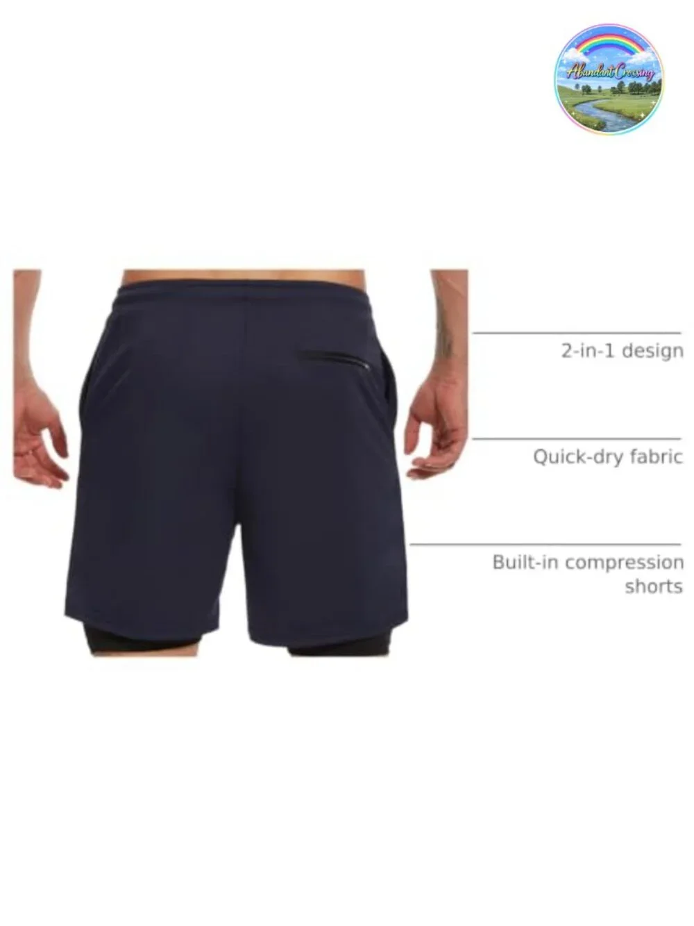 Men's 2-in-1 Quick-Dry Athletic Running Shorts with Built-in Compression Liner